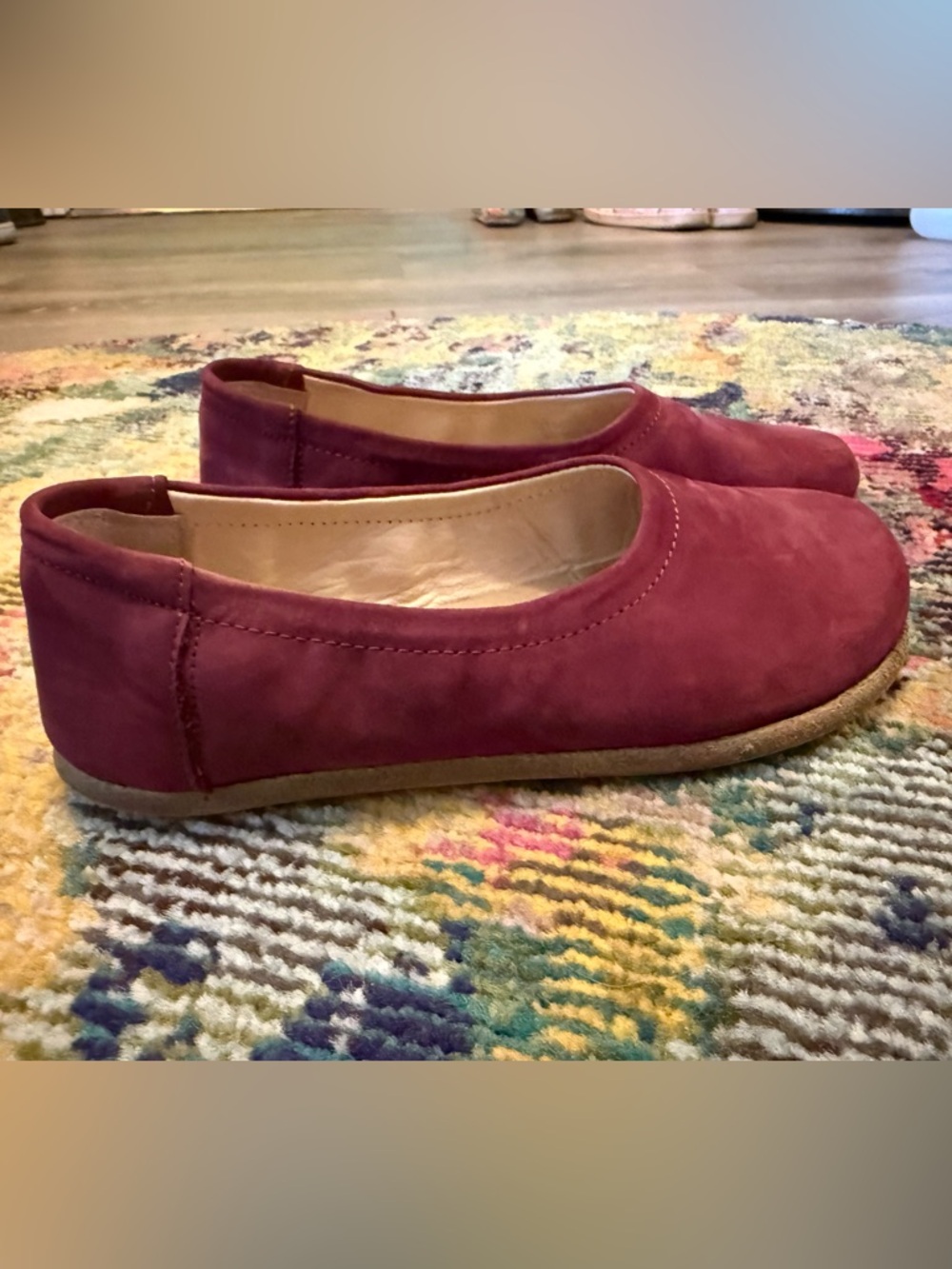 Newish Earthing Harmony Grounding Nubuck Burgundy Barefoot Ballet Flats 37 - Picture 6 of 6